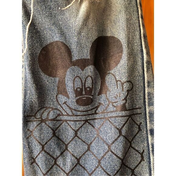 Lee Regular Fit Hand Painted Graffiti Vulgar Mickey and Minnie Jeans Size 32 - Picture 7 of 15